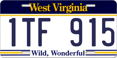 WV license plate 1TF915