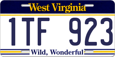 WV license plate 1TF923