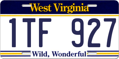 WV license plate 1TF927