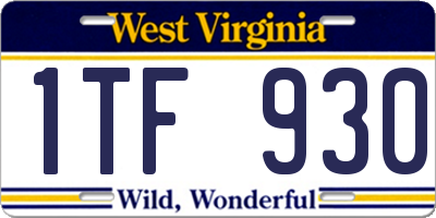 WV license plate 1TF930