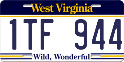 WV license plate 1TF944