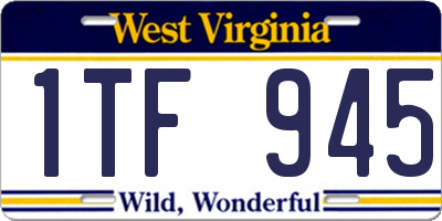 WV license plate 1TF945