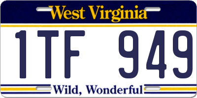 WV license plate 1TF949