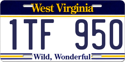WV license plate 1TF950