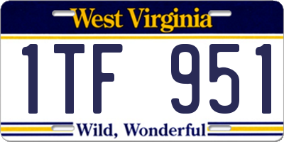 WV license plate 1TF951