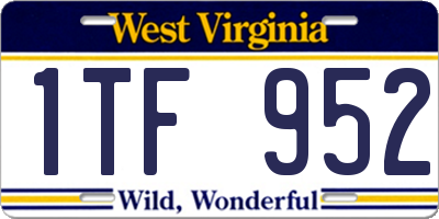 WV license plate 1TF952
