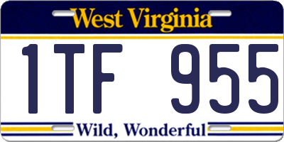 WV license plate 1TF955