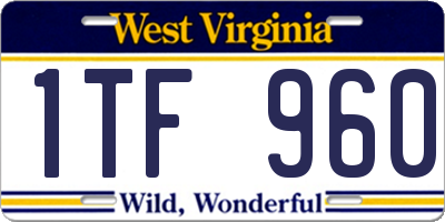 WV license plate 1TF960