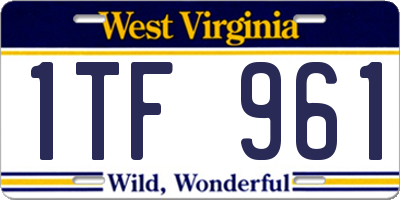 WV license plate 1TF961