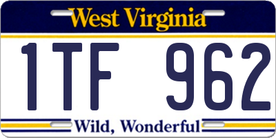 WV license plate 1TF962