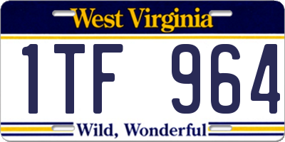 WV license plate 1TF964