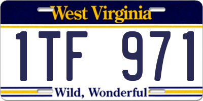 WV license plate 1TF971