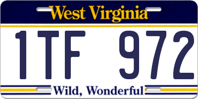 WV license plate 1TF972