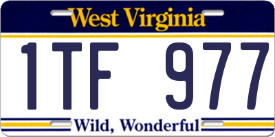 WV license plate 1TF977