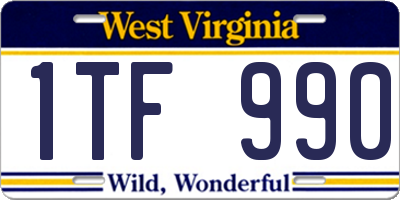WV license plate 1TF990