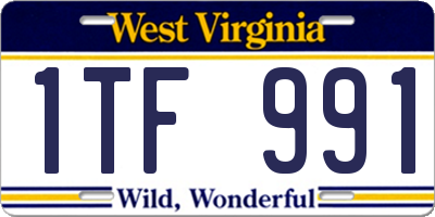 WV license plate 1TF991