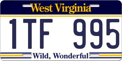 WV license plate 1TF995
