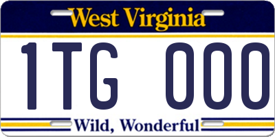 WV license plate 1TG000
