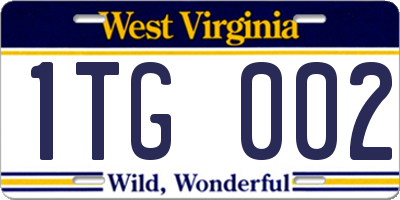WV license plate 1TG002