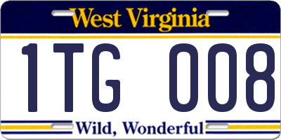 WV license plate 1TG008