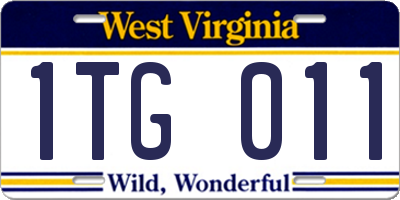 WV license plate 1TG011
