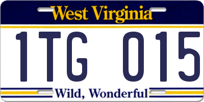 WV license plate 1TG015