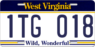 WV license plate 1TG018