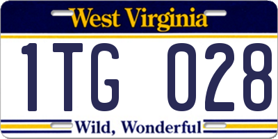 WV license plate 1TG028