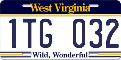 WV license plate 1TG032