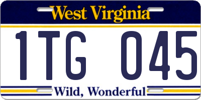 WV license plate 1TG045
