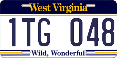 WV license plate 1TG048