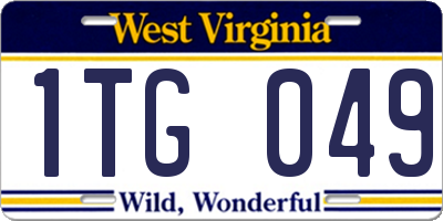WV license plate 1TG049