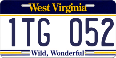 WV license plate 1TG052