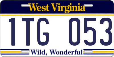 WV license plate 1TG053