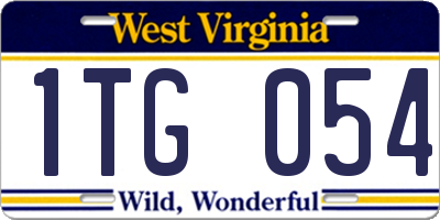 WV license plate 1TG054