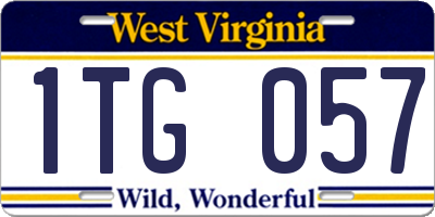 WV license plate 1TG057