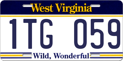 WV license plate 1TG059