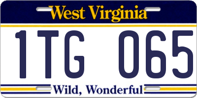 WV license plate 1TG065