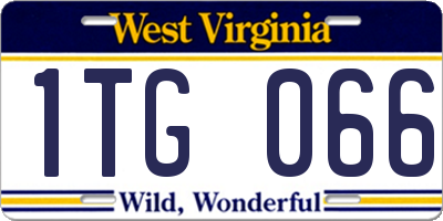 WV license plate 1TG066
