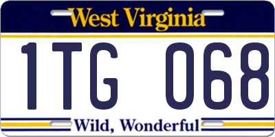 WV license plate 1TG068