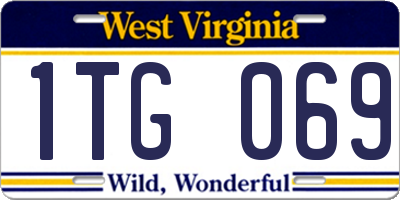 WV license plate 1TG069