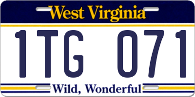 WV license plate 1TG071