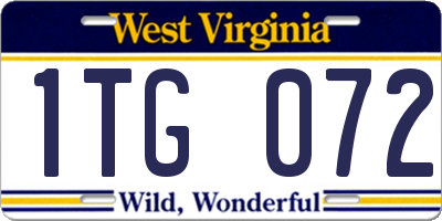WV license plate 1TG072