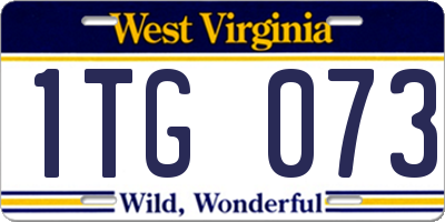 WV license plate 1TG073