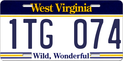 WV license plate 1TG074