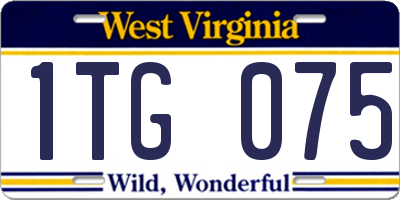WV license plate 1TG075