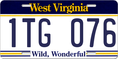 WV license plate 1TG076