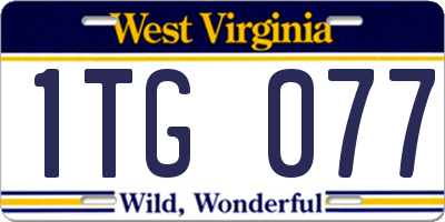 WV license plate 1TG077