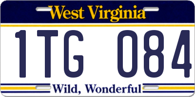 WV license plate 1TG084