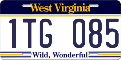 WV license plate 1TG085